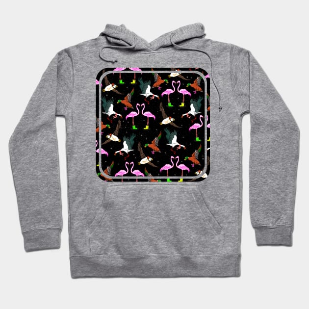 Funny Winter Bird Pattern Hoodie by mailboxdisco